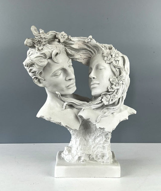 Romance Couple Bust Sculpture, 32 cm - 12.6 in