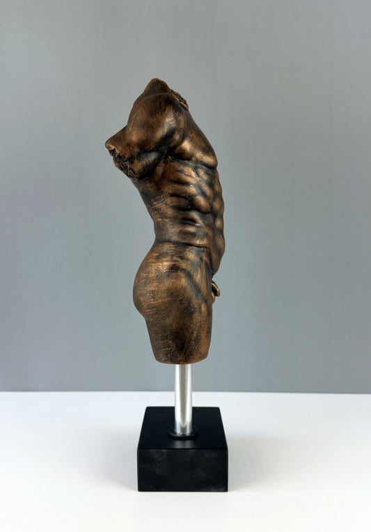 Male Torso Sculpture Art, 37cm - 14.5"