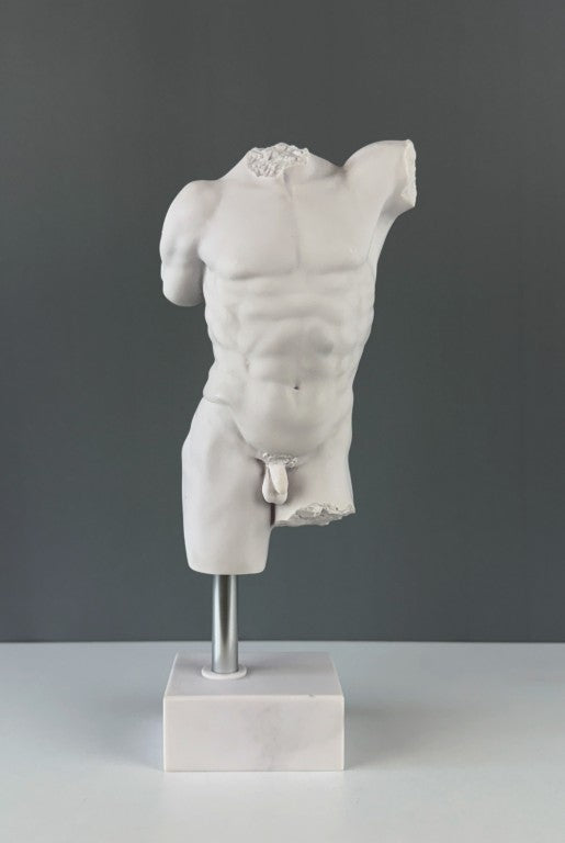Male Torso Sculpture Art, 37cm - 14.5"