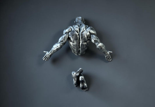 Man Coming Out Of Wall Sculpture, 32 cm - 12.5 in