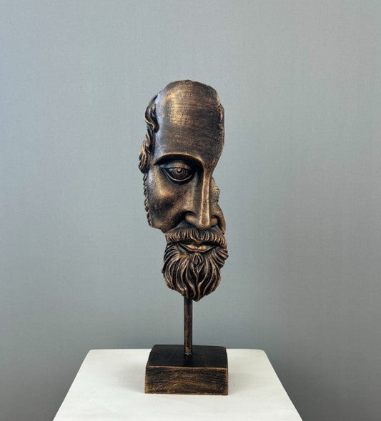 Marcus Aurelius Half Face Statue, 34 cm - 13.4 in