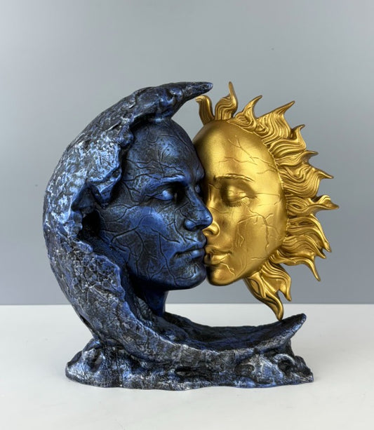 Sun & Moon Romantic Couple Sculpture, 26 cm - 10.2 in