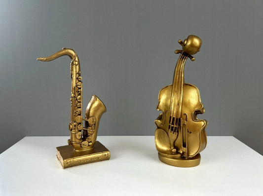 Violin & Saxophone Sculpture, 30 cm - 12 in