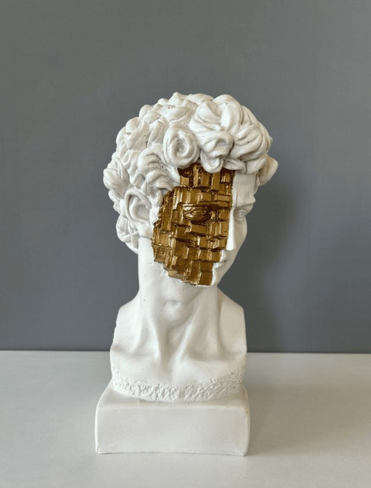 David Semi Face Bust Statue, 33 cm - 13 in