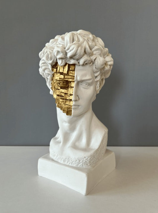 David Semi Face Bust Statue, 33 cm - 13 in