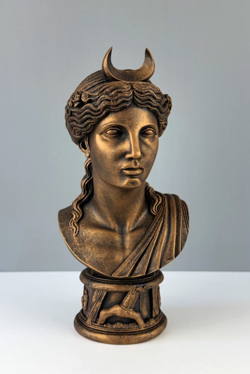 Diana Goddess of Hunt Bust Statue, 27cm - 10.6", Artemis Sculpture