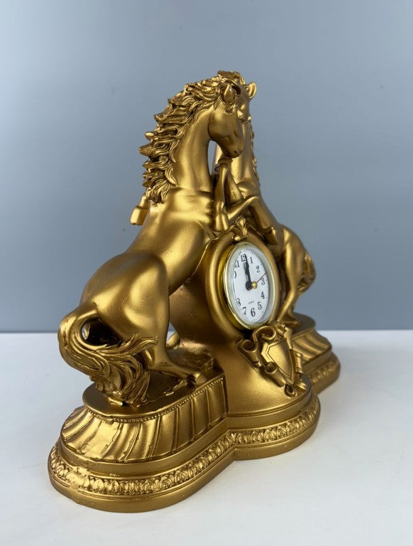 Rearing Horses Sculpture Table Clock, 28 cm - 11 in