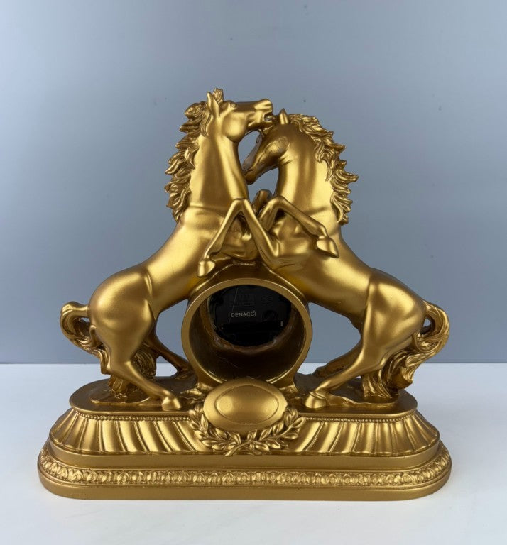 Rearing Horses Sculpture Table Clock, 28 cm - 11 in