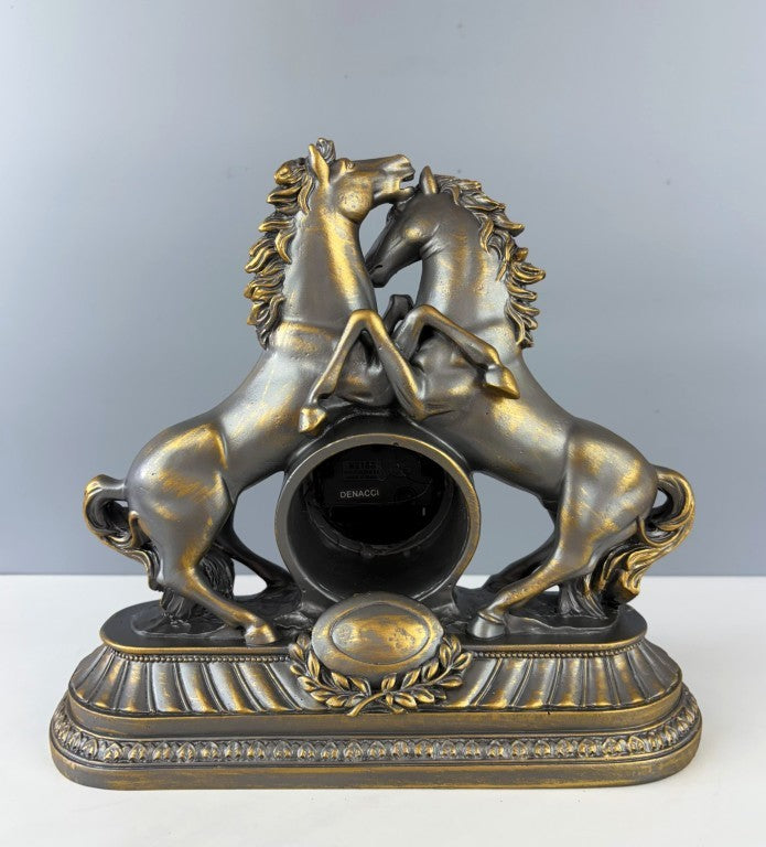 Rearing Horses Sculpture Table Clock, 28 cm - 11 in