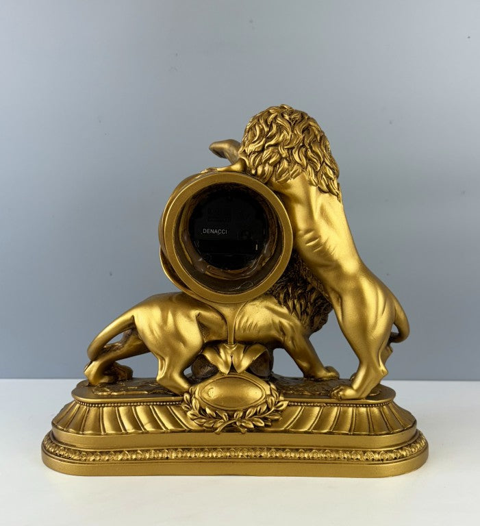 Majestic Lions Sculpture Table Clock, 28 cm - 11 in