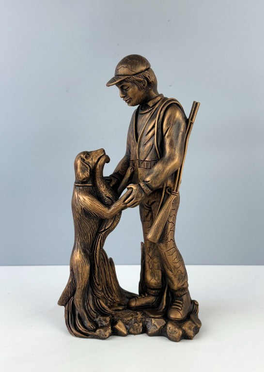 Hunter and Dog Sculpture, 29 cm - 11.4 in