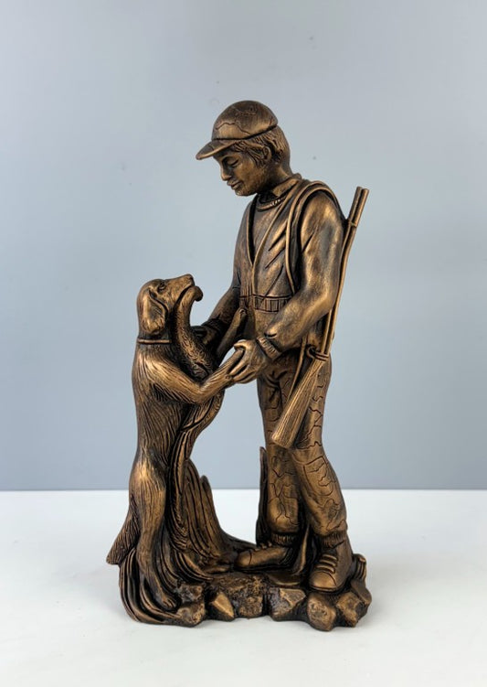 Hunter and Dog Sculpture, 29 cm - 11.4 in