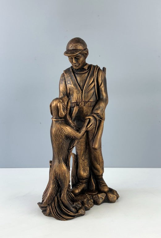Hunter and Dog Sculpture, 29 cm - 11.4 in