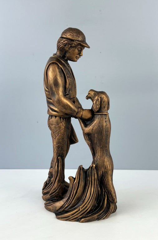 Hunter and Dog Sculpture, 29 cm - 11.4 in