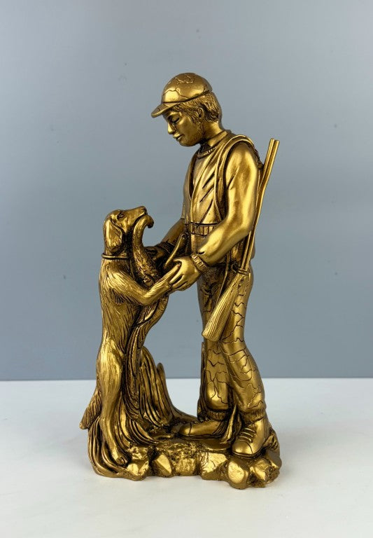 Hunter and Dog Sculpture, 29 cm - 11.4 in