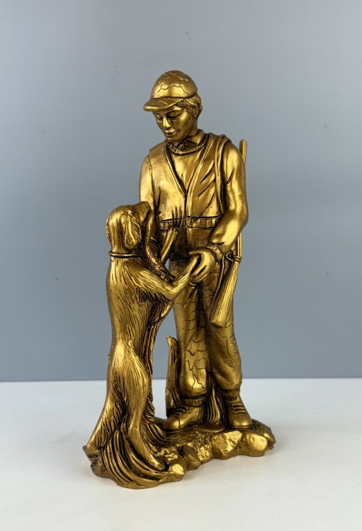 Hunter and Dog Sculpture, 29 cm - 11.4 in