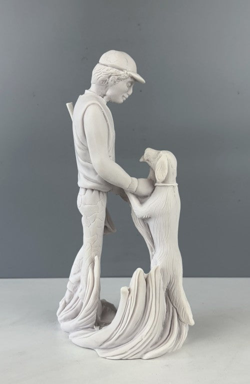 Hunter and Dog Sculpture, 29 cm - 11.4 in