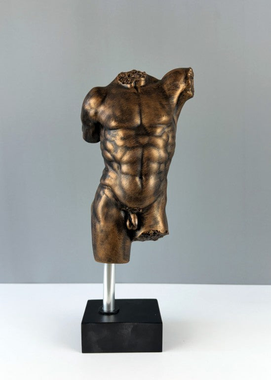 Male Torso Sculpture Art, 37cm - 14.5"