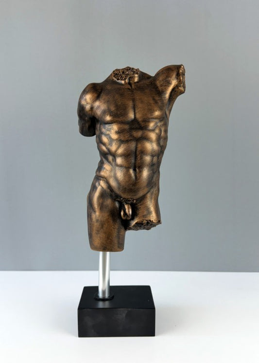 Male Torso Sculpture Art, 37cm - 14.5"