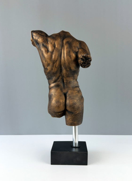 Male Torso Sculpture Art, 37cm - 14.5"