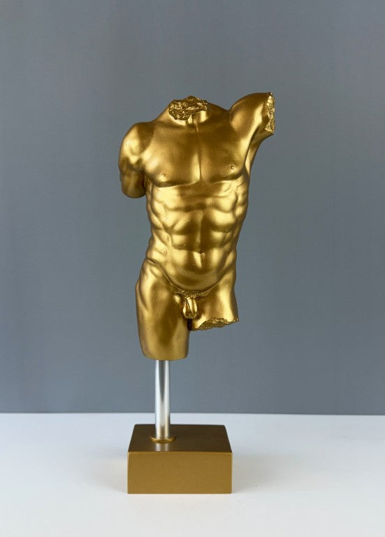 Male Torso Sculpture Art, 37cm - 14.5"