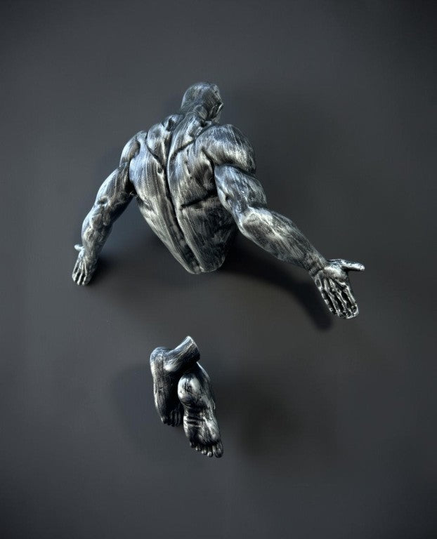 Man Coming Out Of Wall Sculpture, 32 cm - 12.5 in