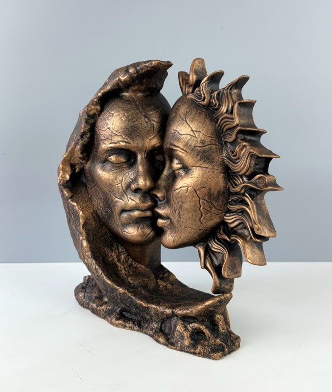 Sun & Moon Romantic Couple Sculpture, 26 cm - 10.2 in