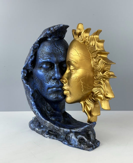 Sun & Moon Romantic Couple Sculpture, 26 cm - 10.2 in