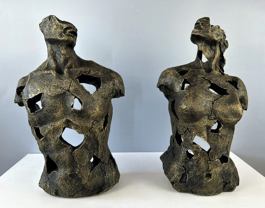 Abstract Male & Female Torso Sculpture, 38 cm - 15 in