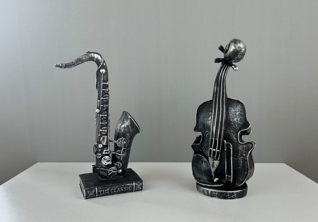 Violin & Saxophone Sculpture, 30 cm - 12 in
