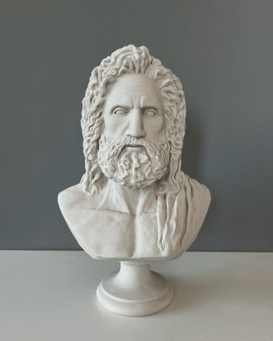 Zeus Bust Statue, 38 cm - 15 in
